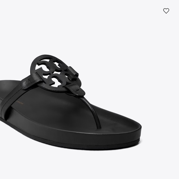 Black Minimalist Thong Sandals with Glossy Straps - Picture 4 of 14